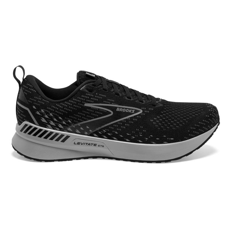 Brooks Levitate GTS 5 Springy Mens Road Running Shoes - Black/Ebony/Grey/Charcoal - Indonesia (LHVA-